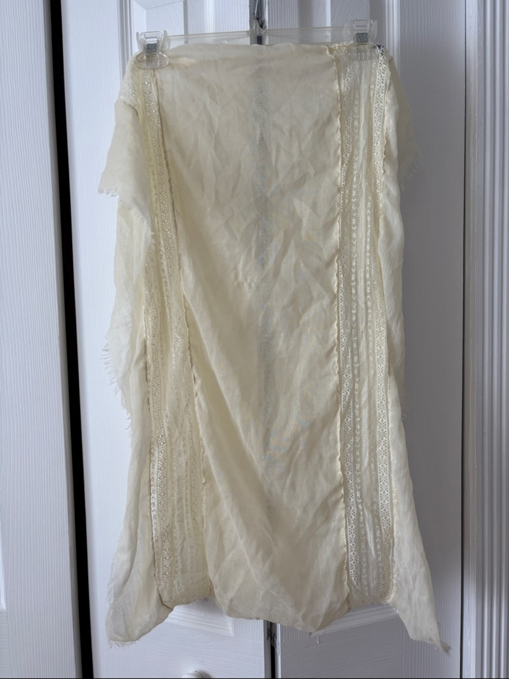 Rue21 Cream Lace-Trim Lightweight Scarf